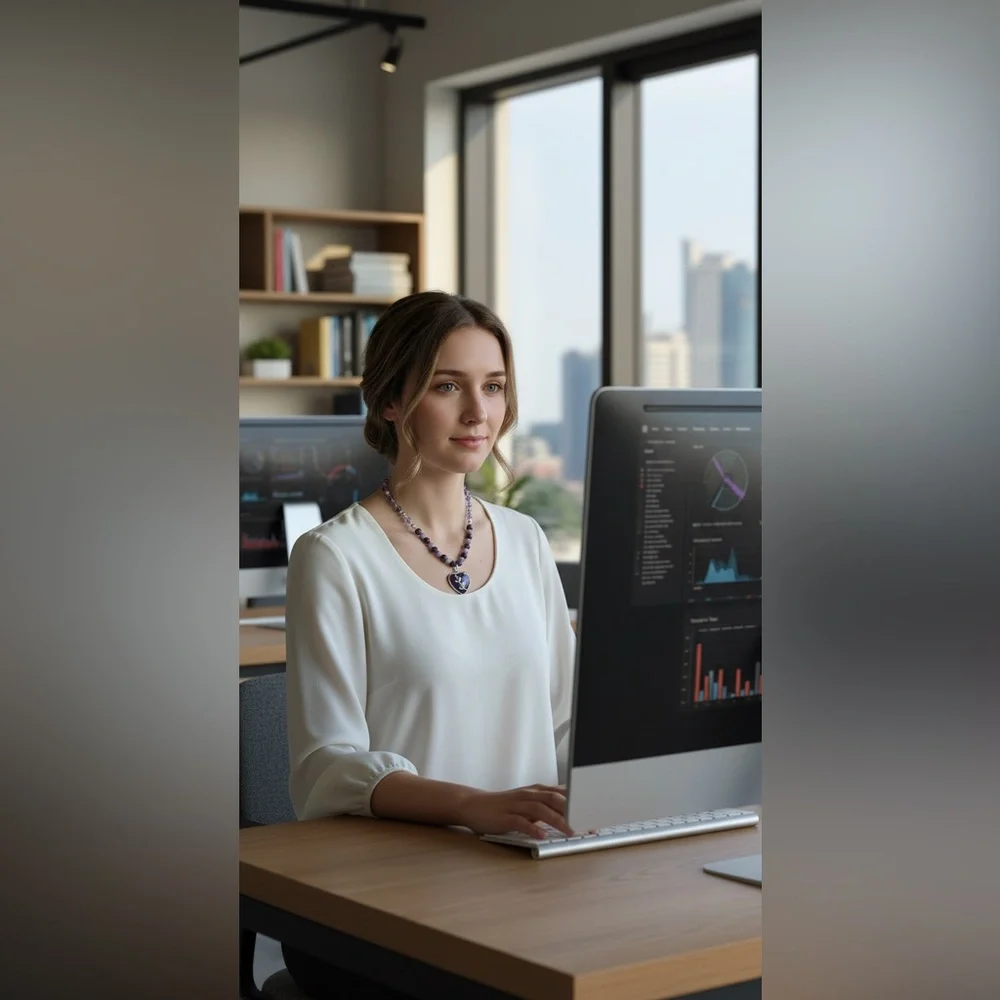 20 inch Amethyst and Charoite bead necklace NWOT - Picture 3 of 15